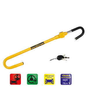 Steering wheel pedal lock