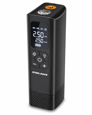 SteelMate T15B Wireless Tire Inflator 4000mAh – 150 PSI Portable Air Compressor, Digital Display, Auto Shut-Off & LED Light