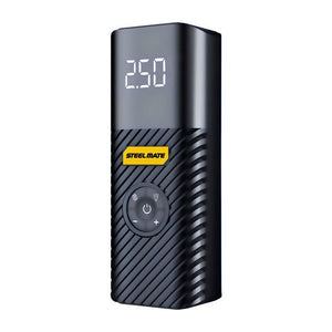 SteelMate PO7 12V Tire Inflator – 120 PSI Portable Air Compressor, Digital Gauge, Auto Shut-Off & LED Light