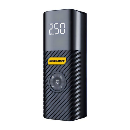 SteelMate PO7 12V Tire Inflator – 120 PSI Portable Air Compressor, Digital Gauge, Auto Shut-Off & LED Light