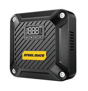 SteelMate T5 12V Portable Tire Inflator – 87 PSI Air Compressor, Auto Shut-Off, Digital Gauge & LED Light