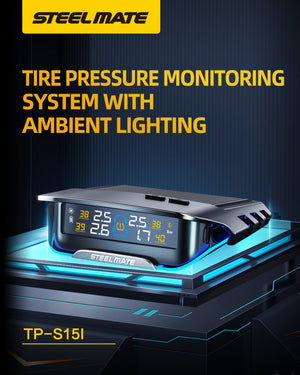 SteelMate Passenger Car TPMS - TP-S15I - solar power display - with 4 internal sensors