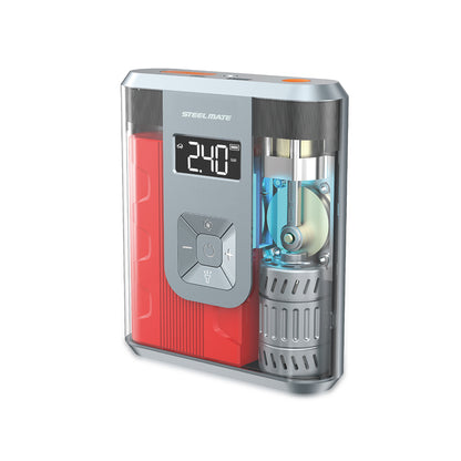 SteelMate V12 12000mAh 3-in-1 Jump Starter – 800A Car Battery Booster, Tire Inflator & Power Bank for 12V Vehicles