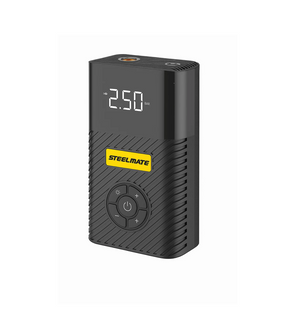 SteelMate PO8 6000mAh Portable Tire Inflator – 120 PSI Cordless Air Compressor, Digital Display, Auto Shut-Off & LED Light